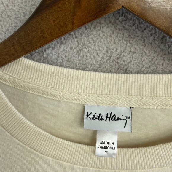 NEW Keith Haring Women's M Love Sweatshirt & Jogger Lounge Set Beige - Picture 6 of 9